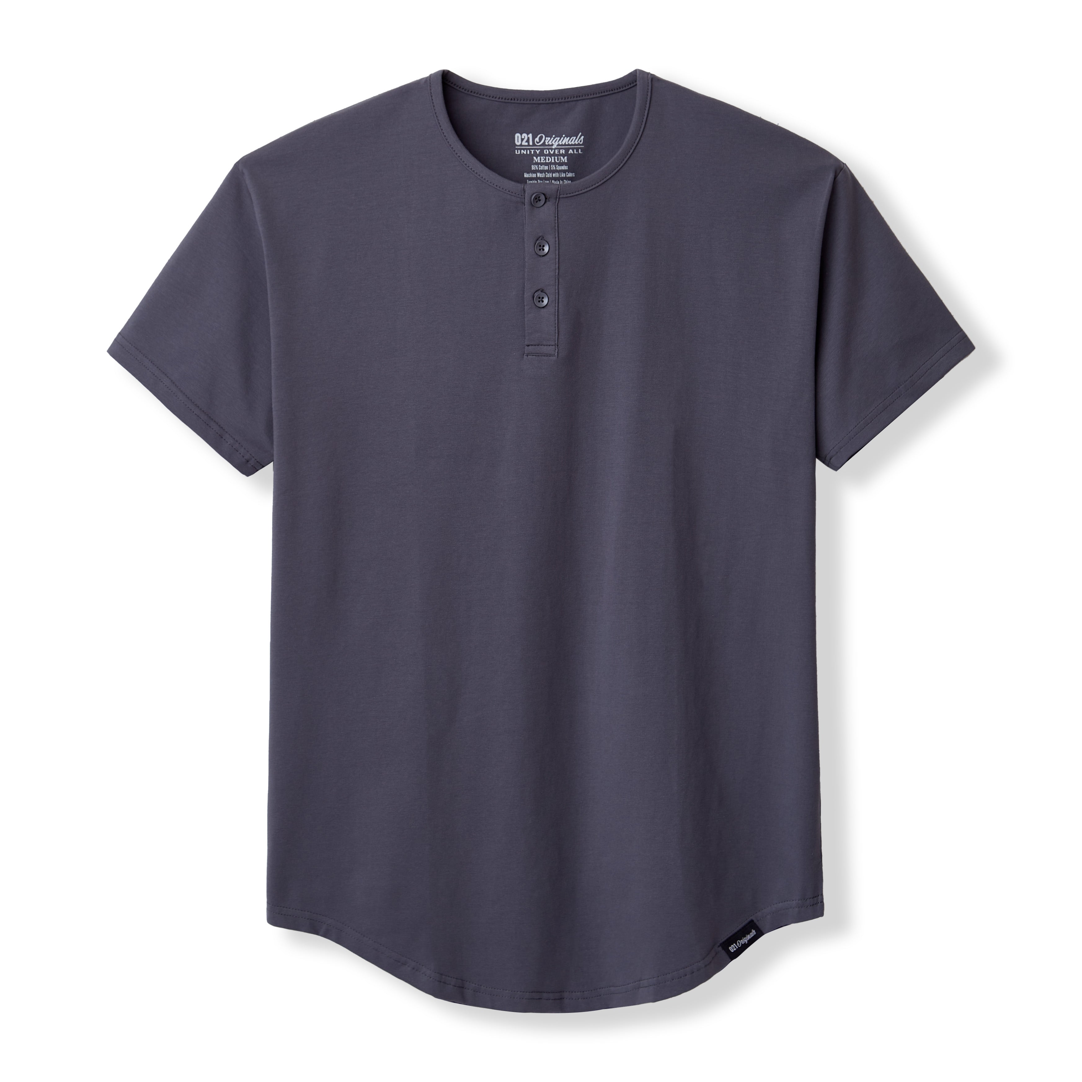 021 ESSENTIAL DROP-CUT HENLEY - CHARCOAL