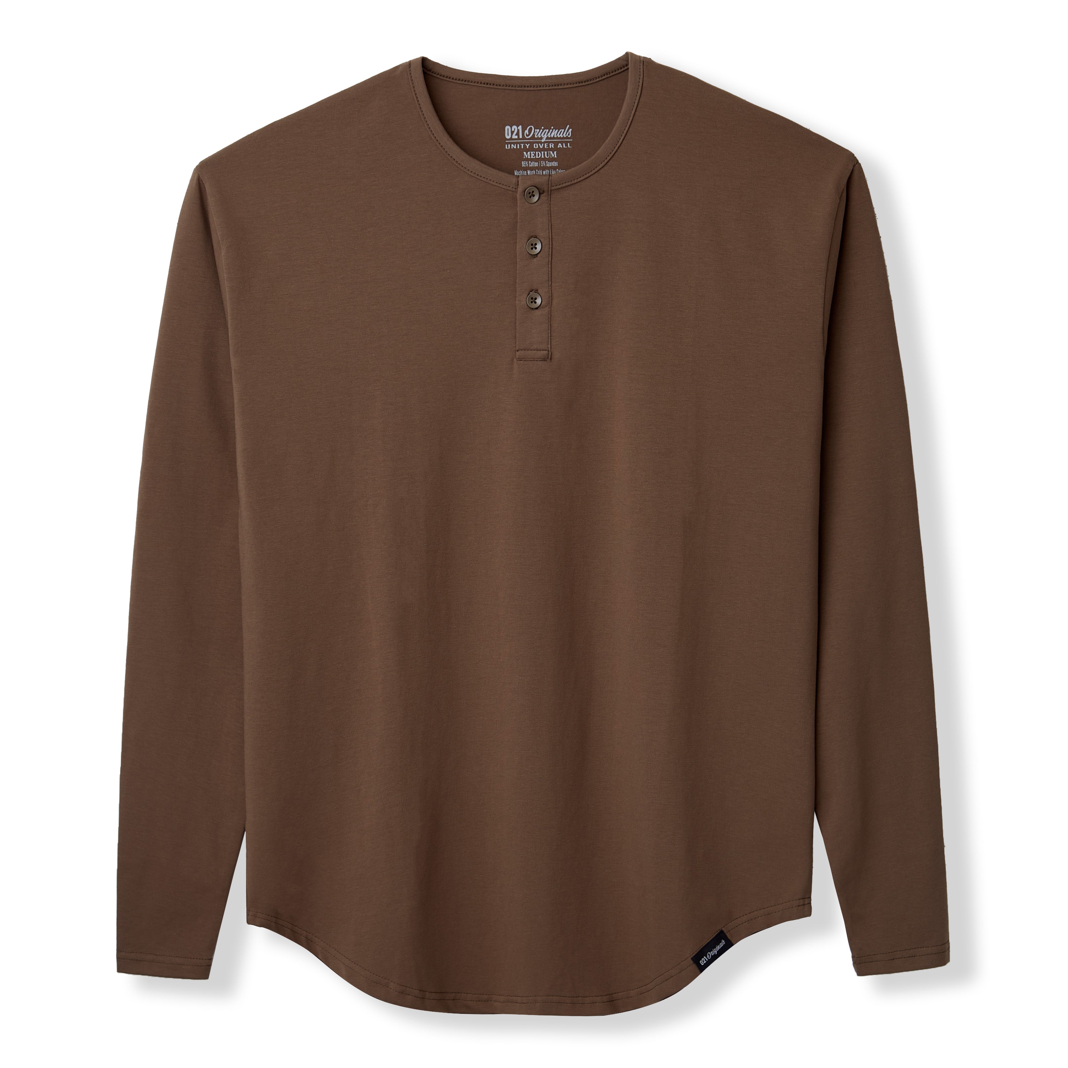 021 ESSENTIAL DROP-CUT LONG SLEEVE HENLEY - OD GREEN