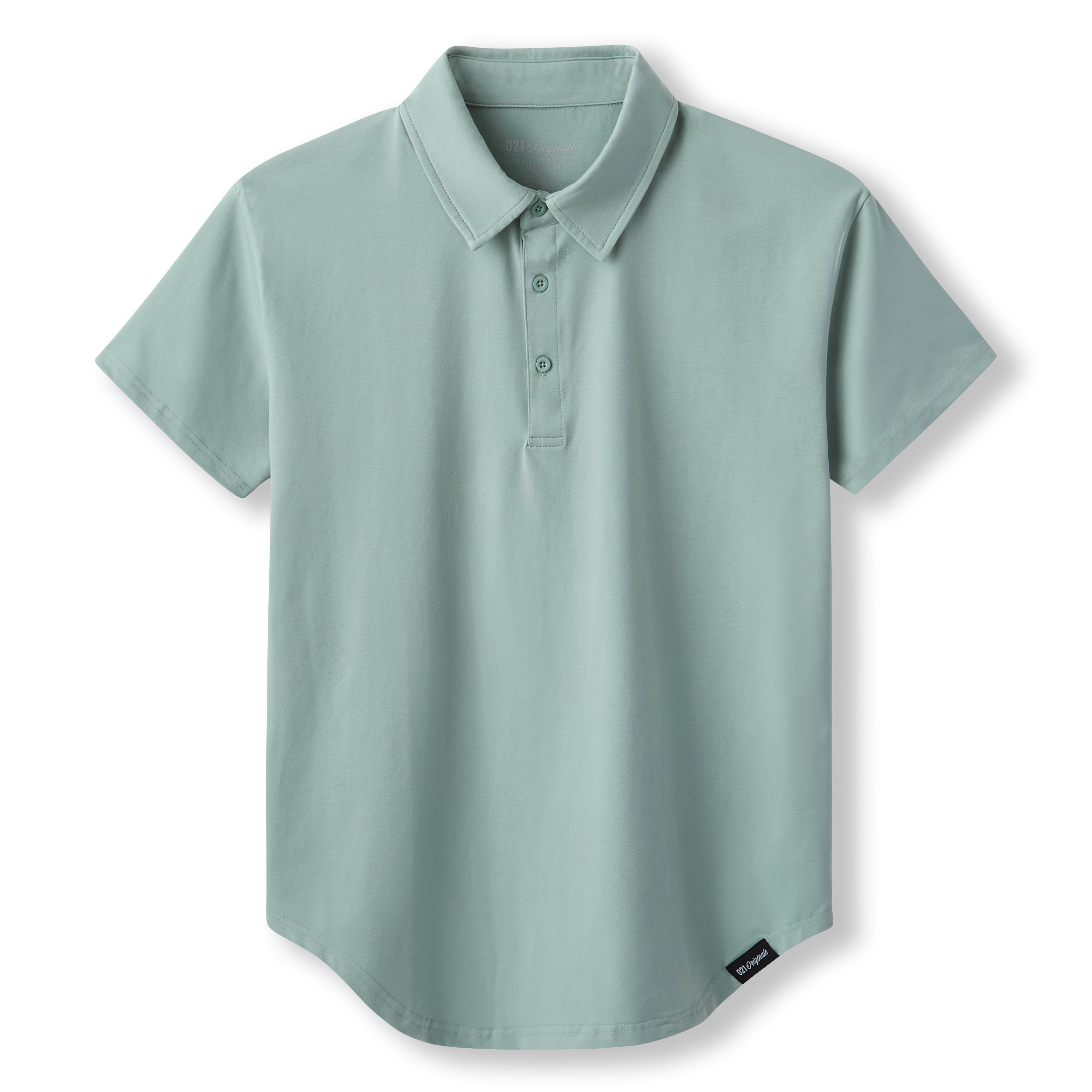 021 ESSENTIAL DROP-CUT POLO - SEA FOAM