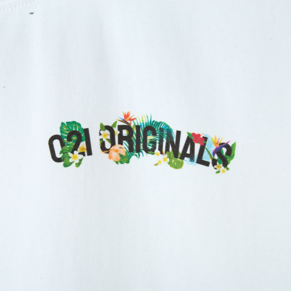 FULL BLOOM DROP-CUT T-SHIRT - WHITE