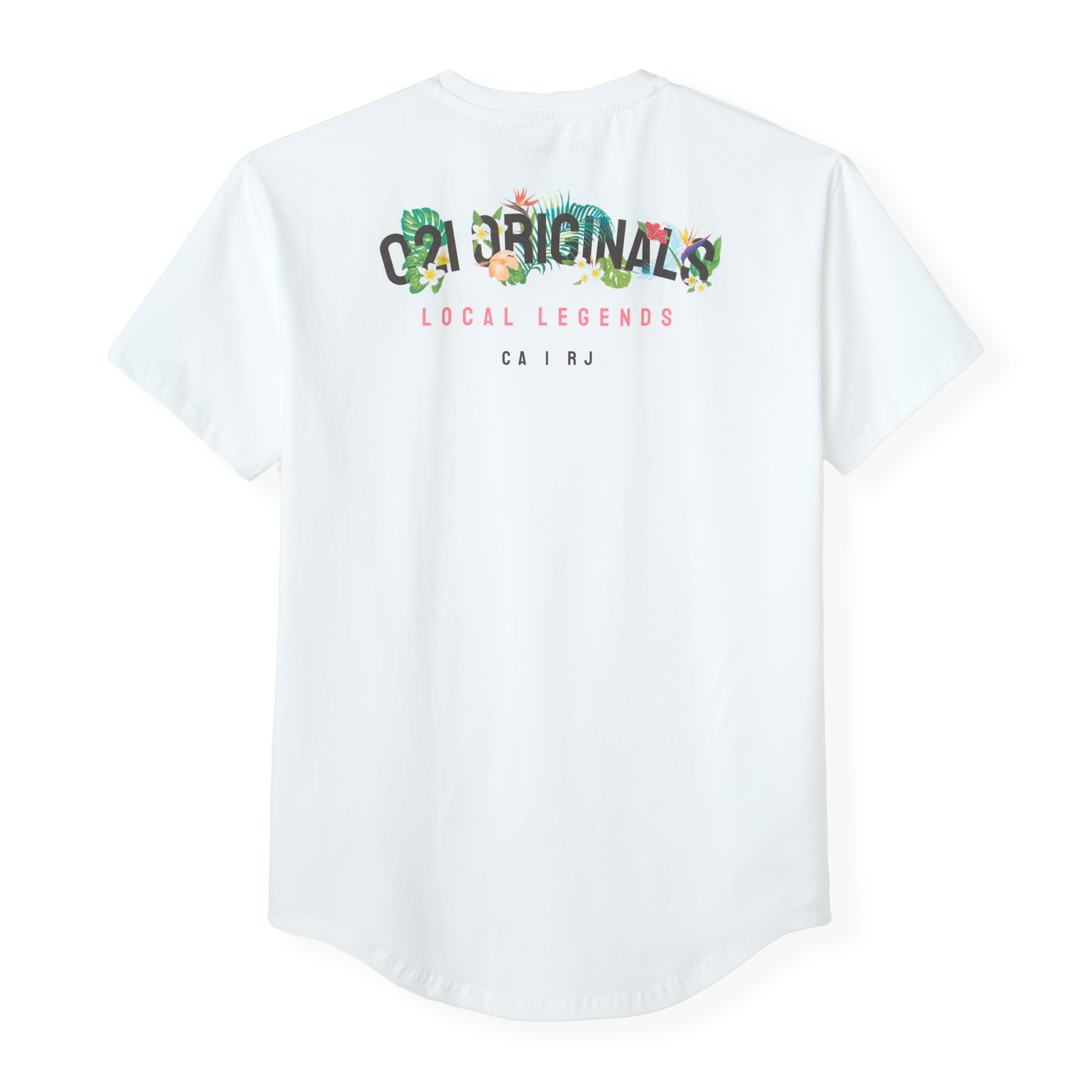 FULL BLOOM DROP-CUT T-SHIRT - WHITE