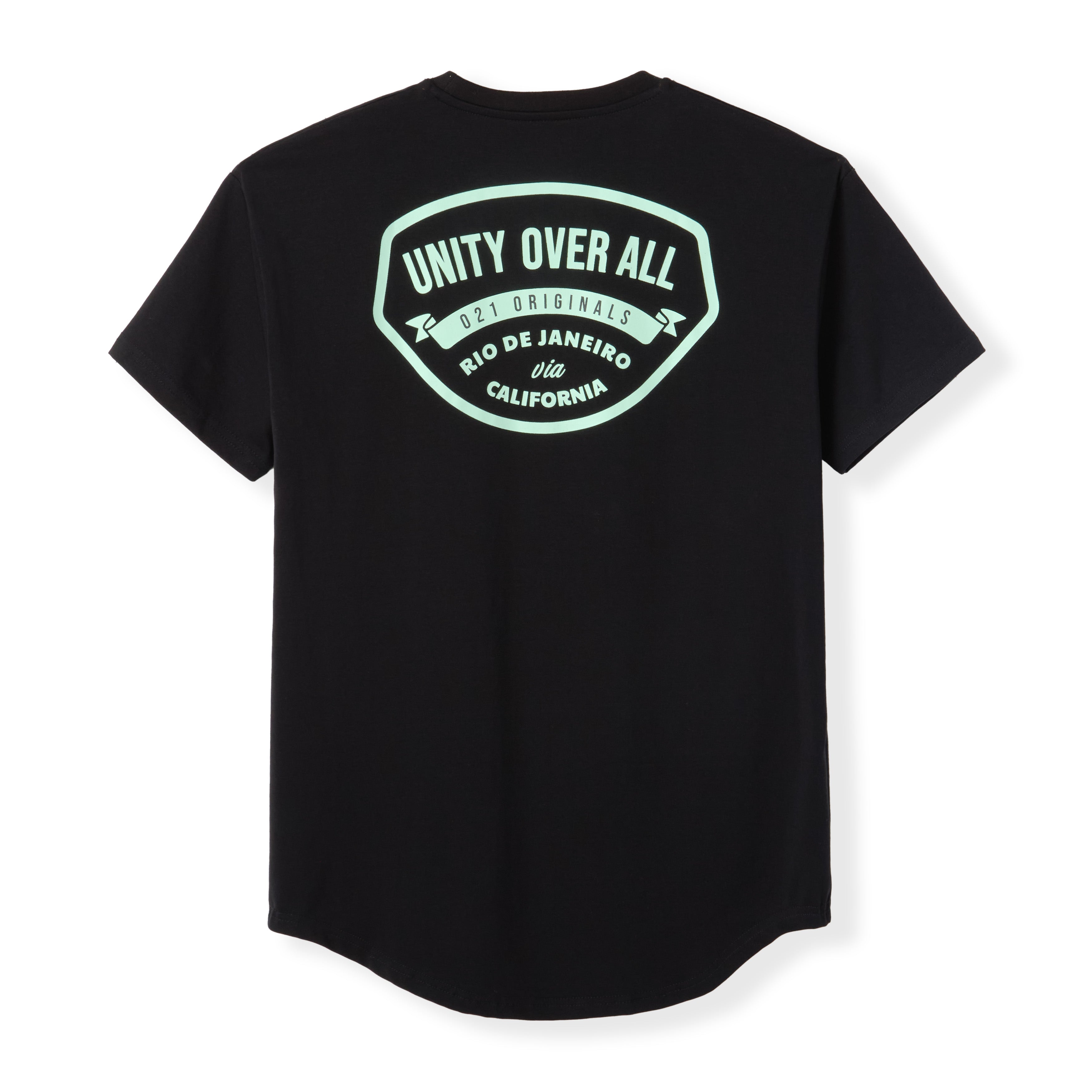 UNITY SCROLL DROP-CUT T-SHIRT - BLACK