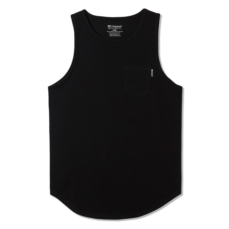 021 ESSENTIAL DROP-CUT TANK - BLACK