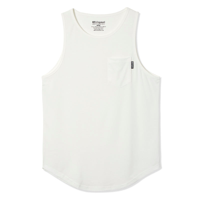 021 ESSENTIAL DROP-CUT TANK - WHITE