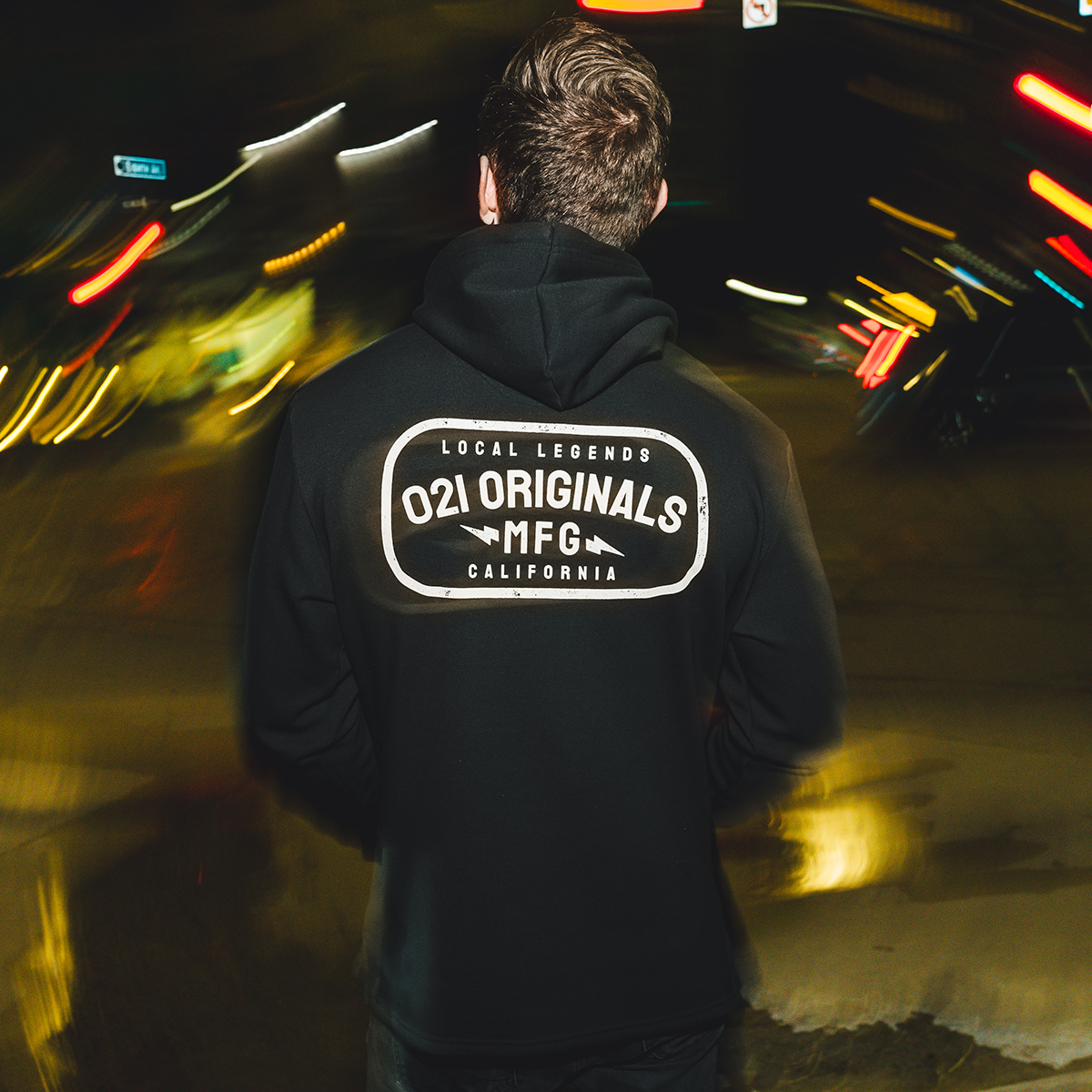 LOCAL MFG SPLIT-HEM HOODIE - BLACK