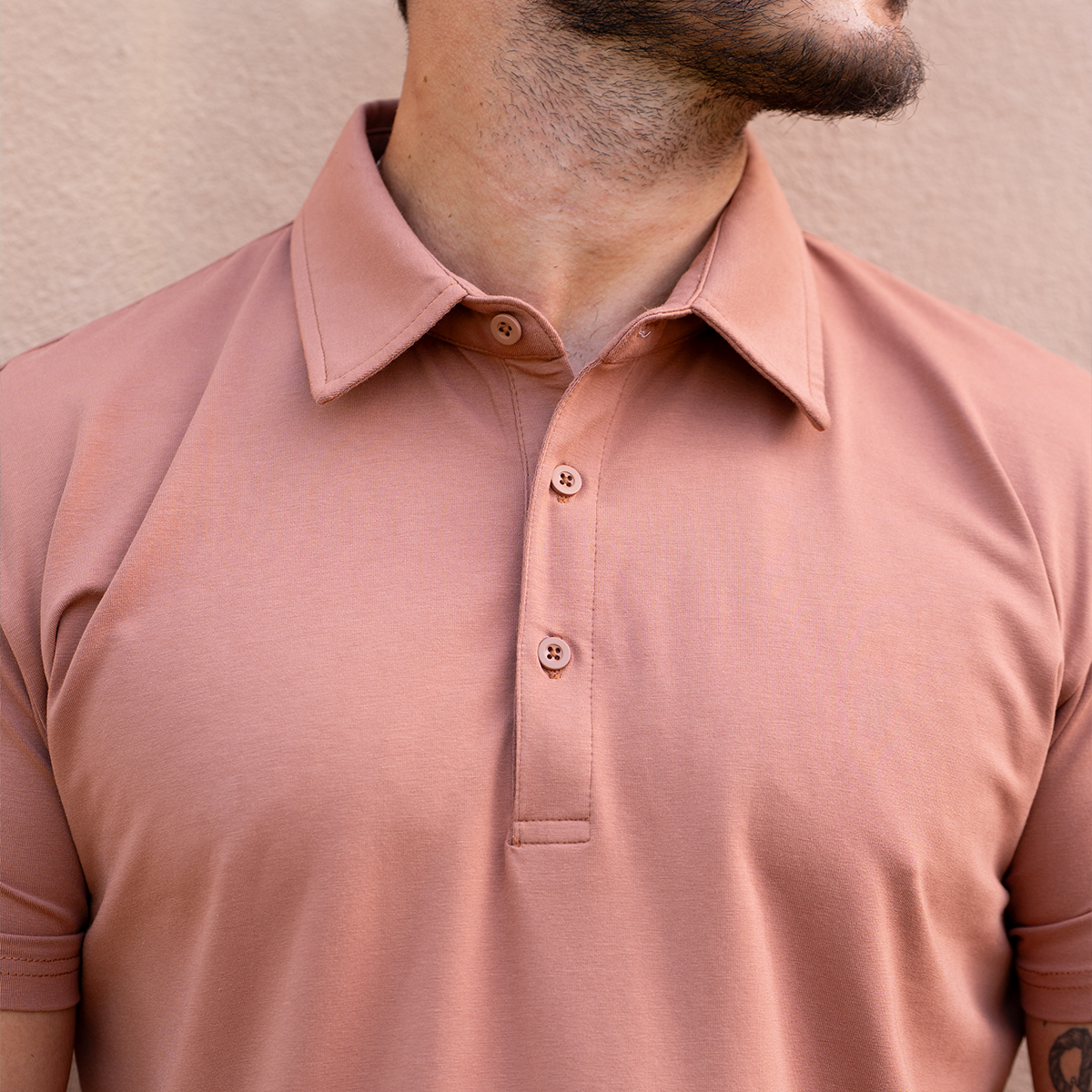 021 ESSENTIAL DROP-CUT POLO - CLAY