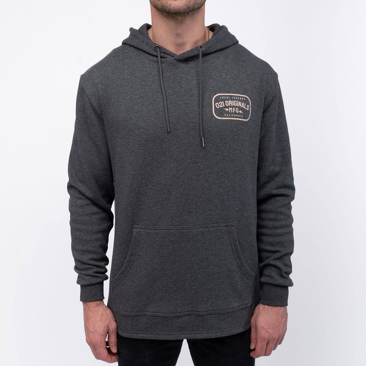 LOCAL MFG SPLIT-HEM HOODIE - DARK HEATHER