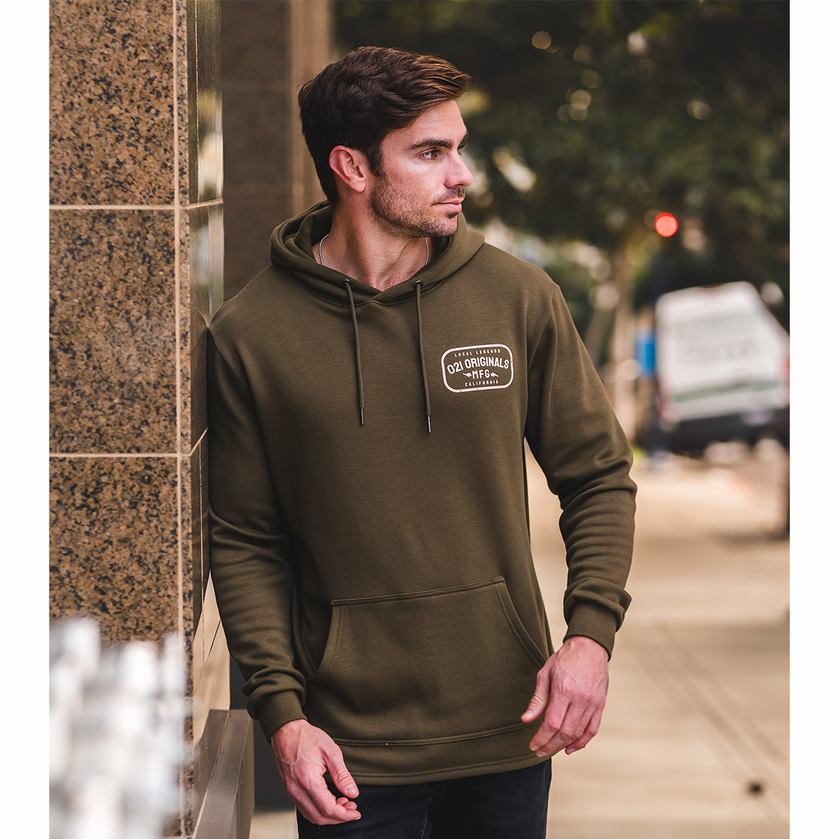 LOCAL MFG SPLIT-HEM HOODIE - OD GREEN
