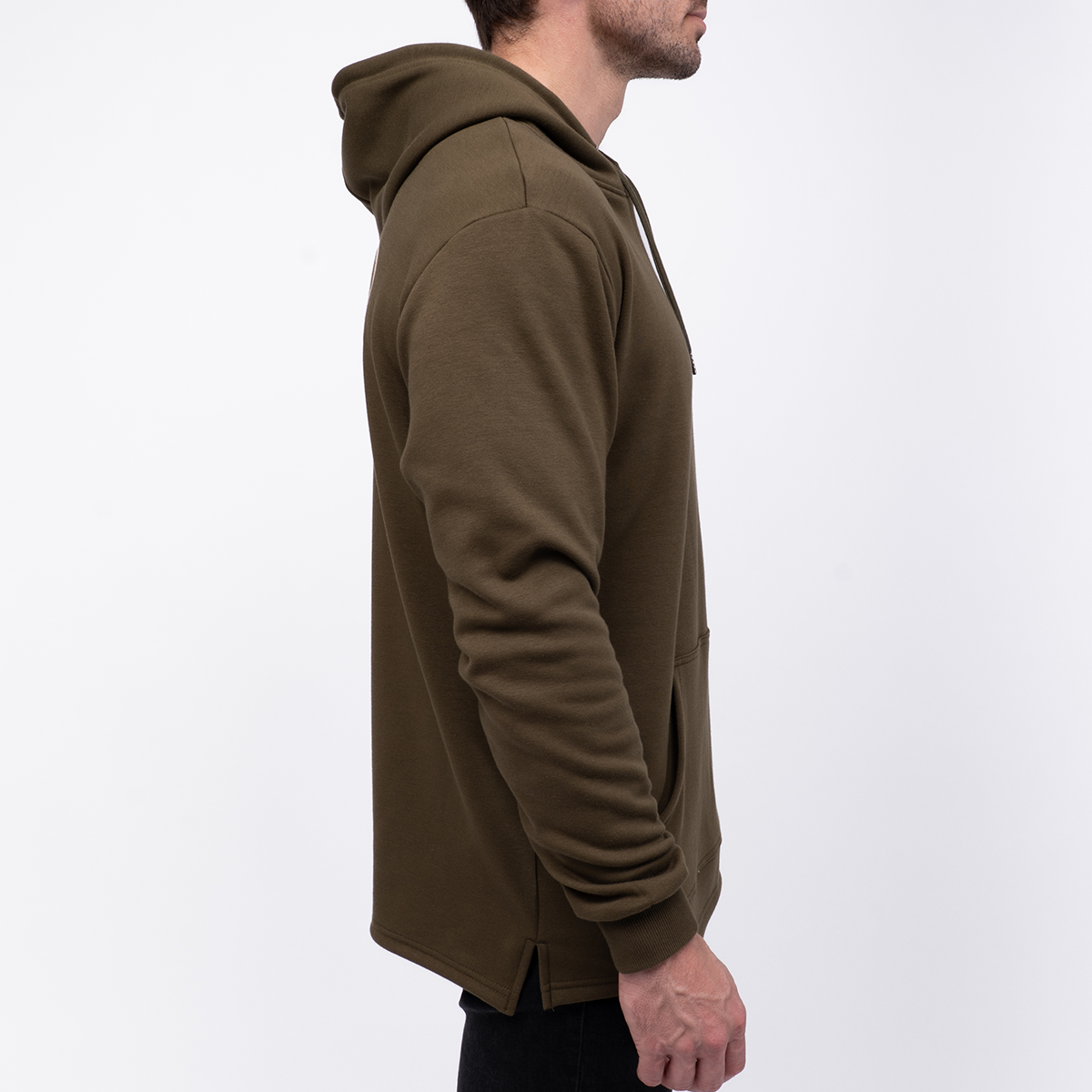 LOCAL MFG SPLIT-HEM HOODIE - OD GREEN