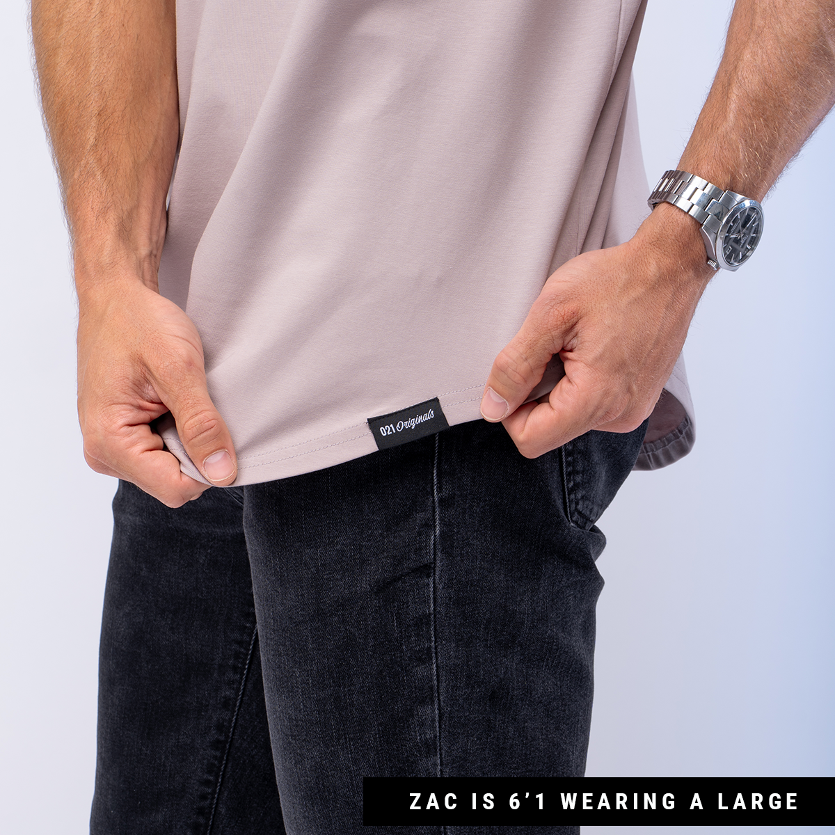 021 ESSENTIAL DROP-CUT POLO - CEMENT
