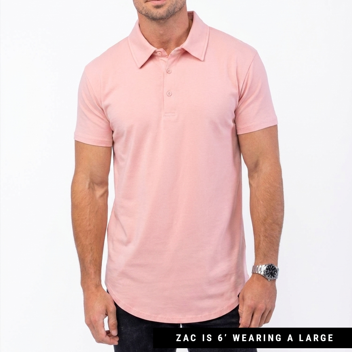 021 ESSENTIAL DROP-CUT POLO - DUSTY ROSE