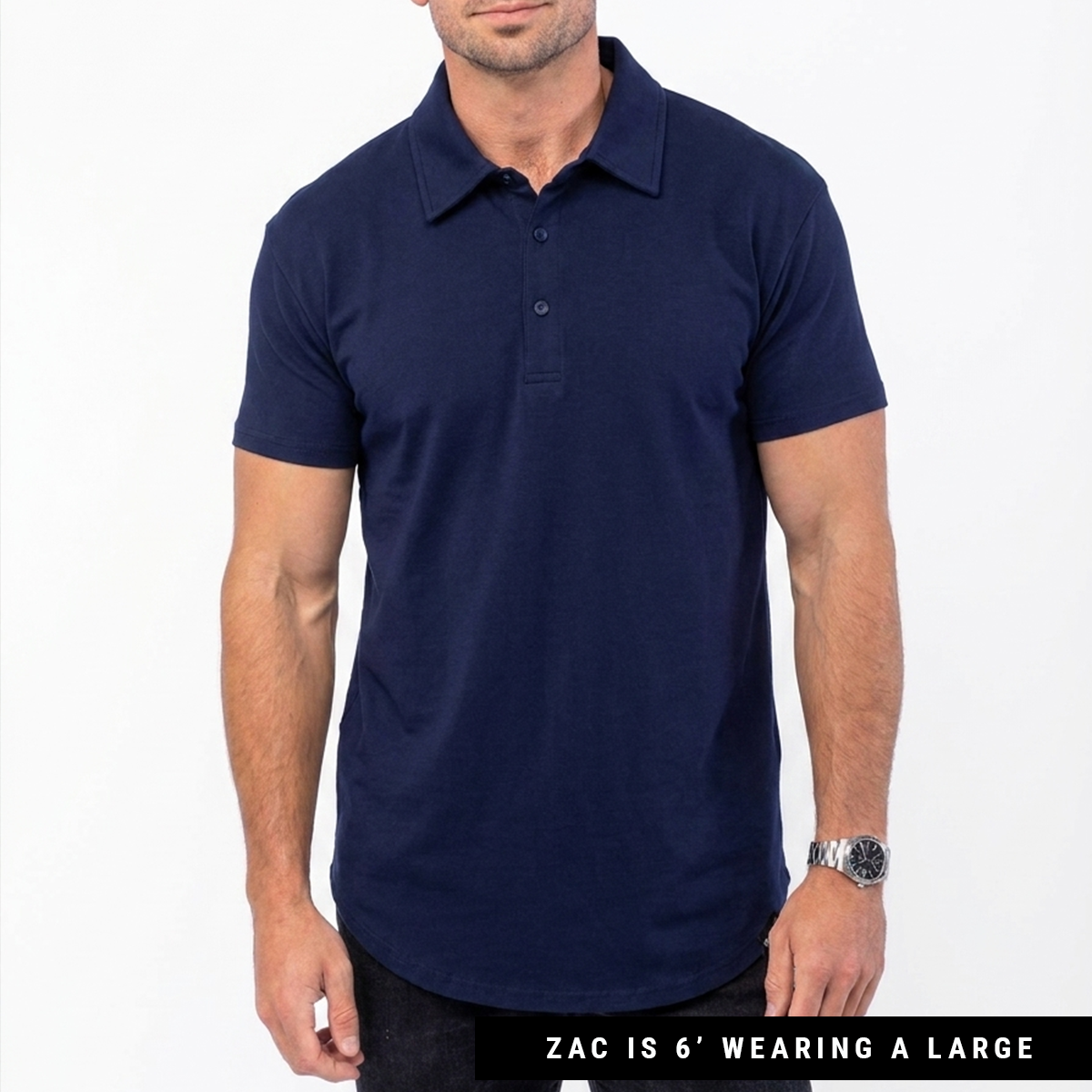 021 ESSENTIAL DROP-CUT POLO - NAVY