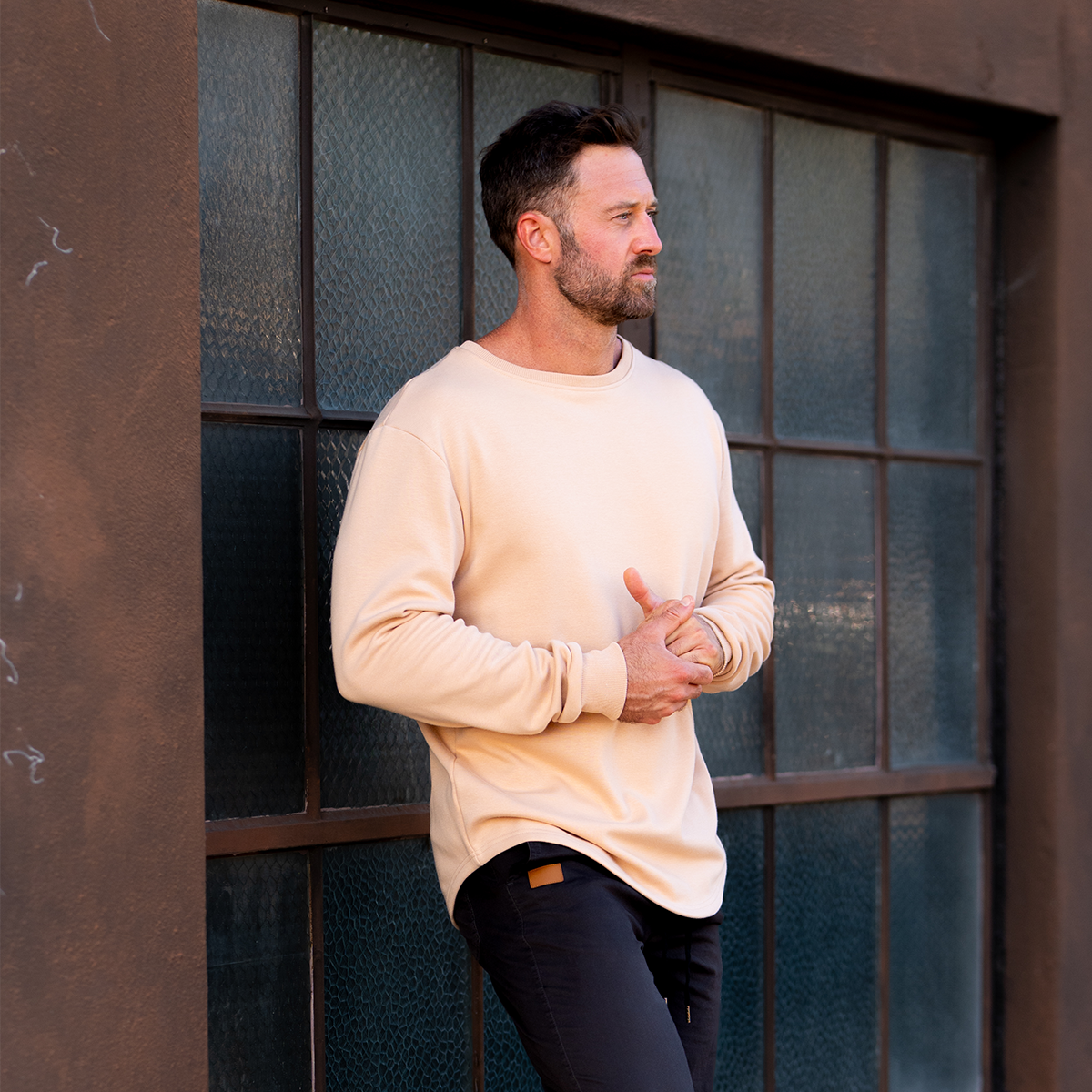 021 ESSENTIAL DROP CUT CREWNECK - MOCHA