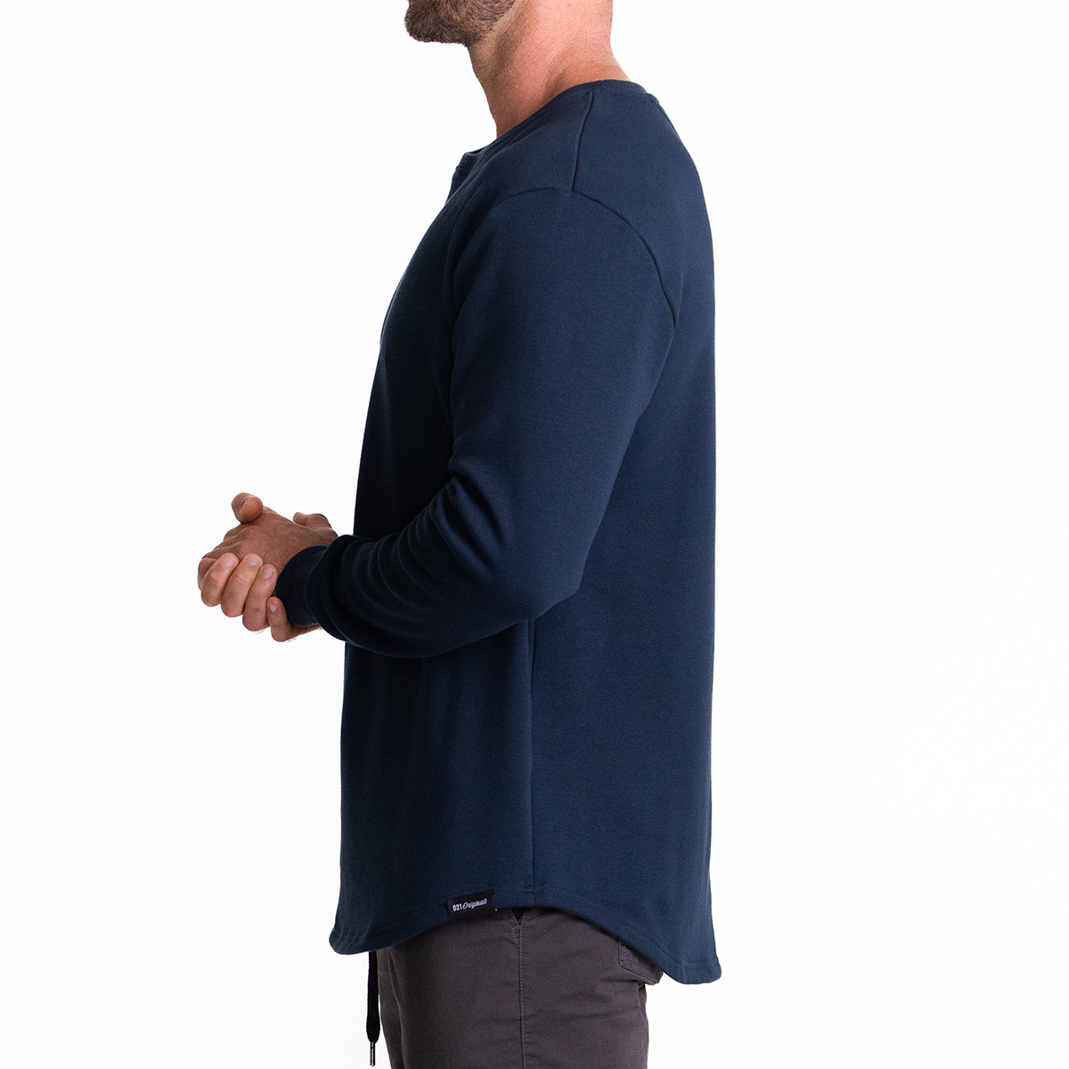 021 ESSENTIAL DROP CUT CREWNECK - NAVY