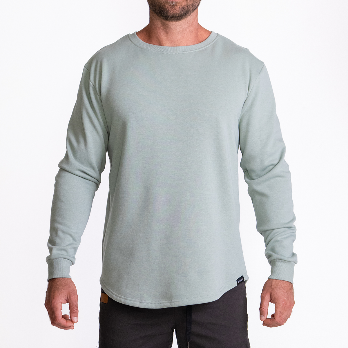 021 ESSENTIAL DROP CUT CREWNECK - SAGE