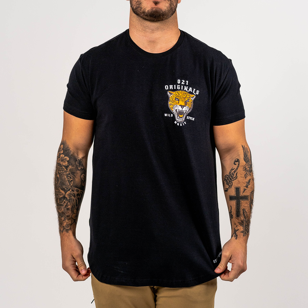 Drop-Cut Athletic Black Tee