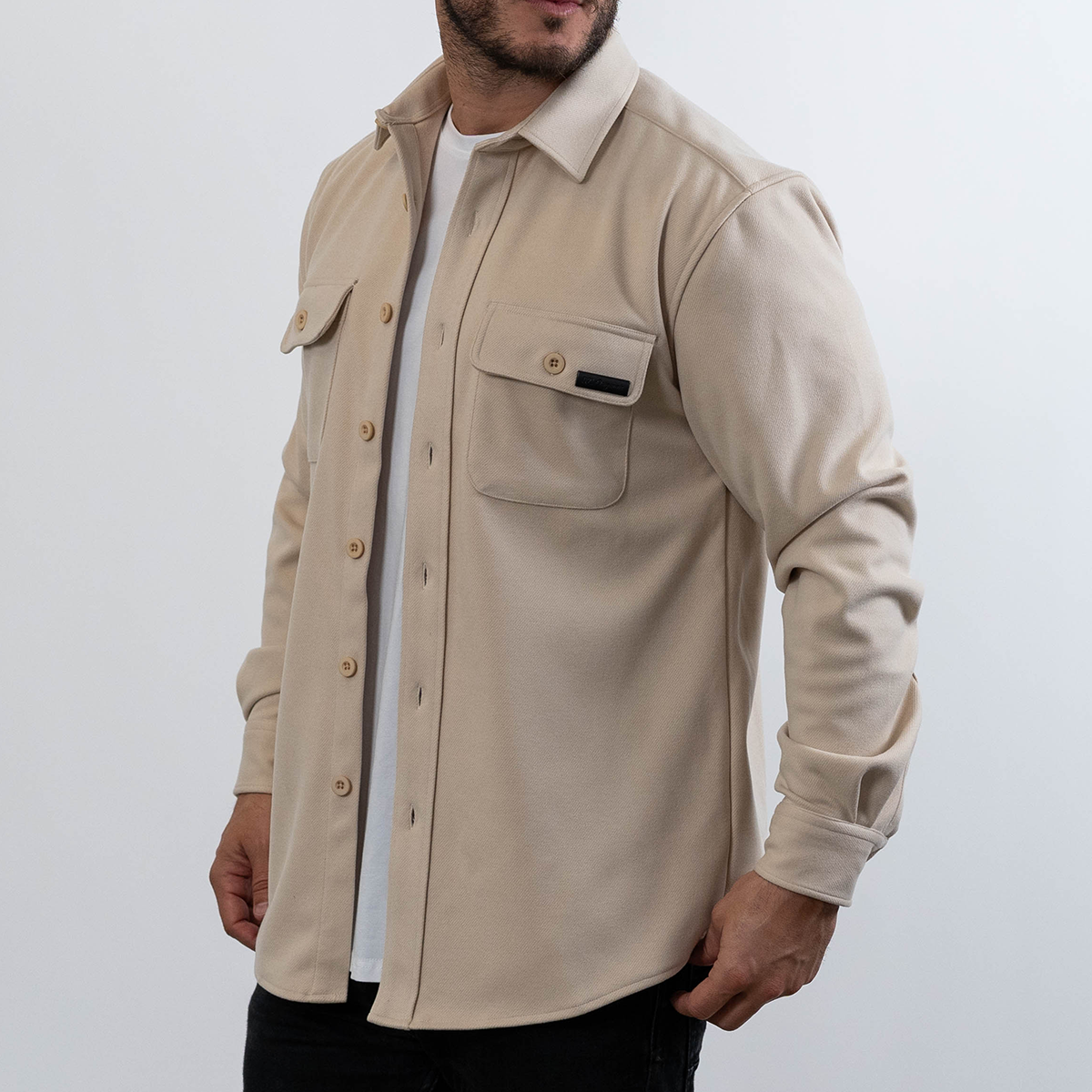 021 ESSENTIAL OVERSHIRT - BEIGE