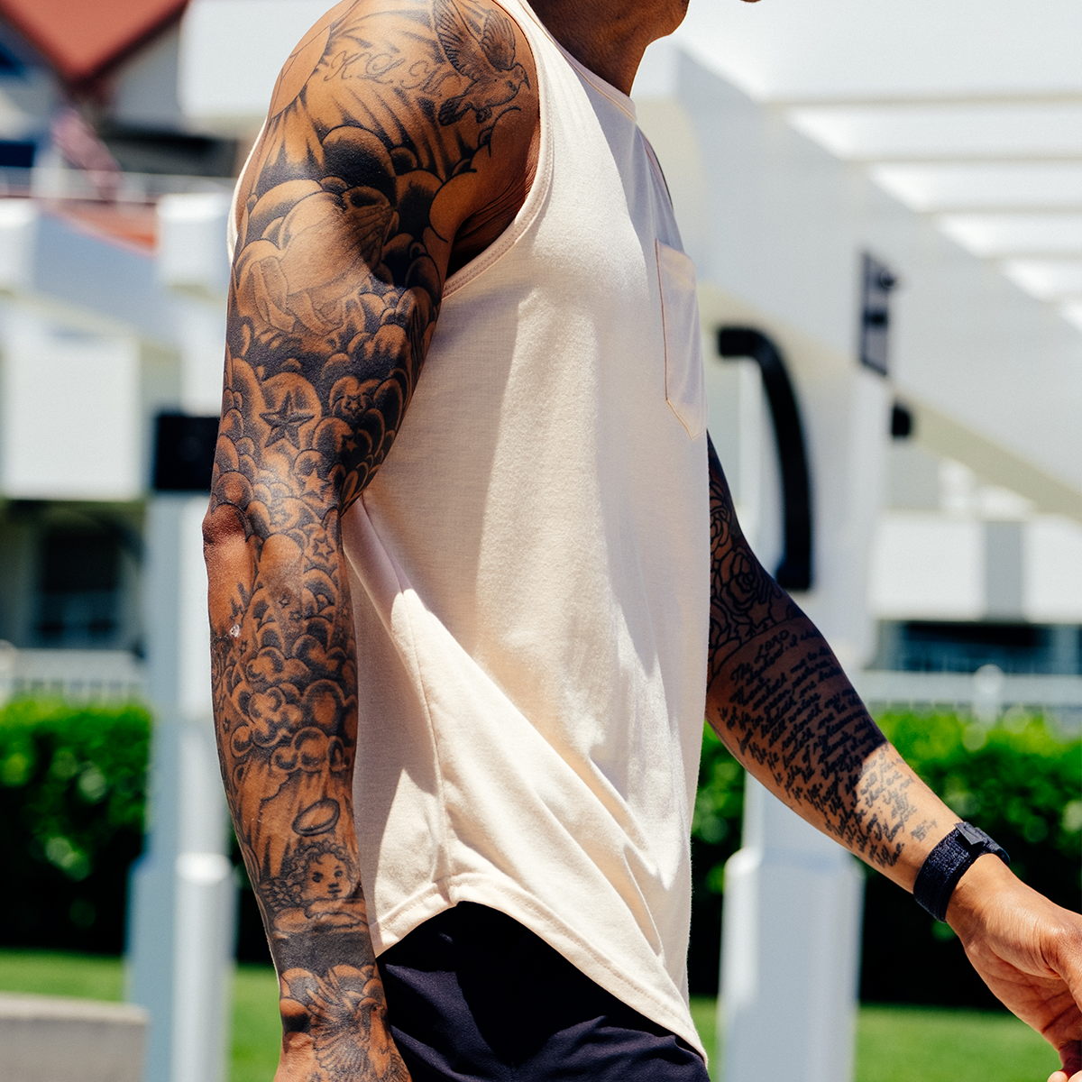 021 ESSENTIAL DROP-CUT TANK - CORAL SAND