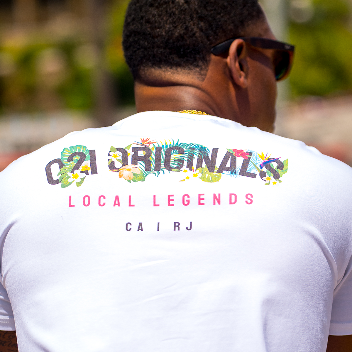 FULL BLOOM DROP-CUT T-SHIRT - WHITE