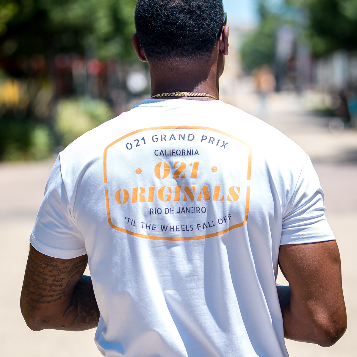 GRAND PRIX DROP-CUT T-SHIRT - WHITE