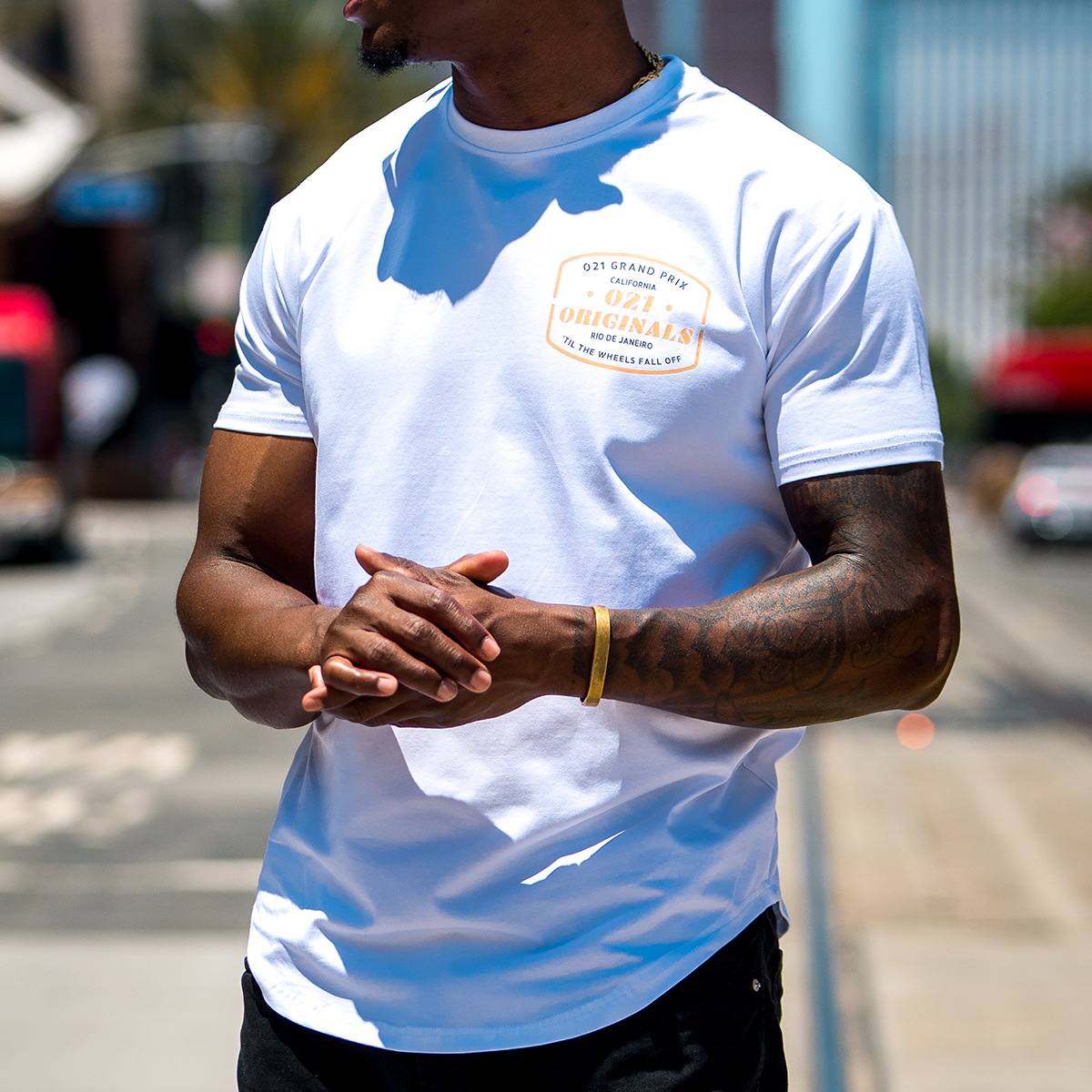 GRAND PRIX DROP-CUT T-SHIRT - WHITE