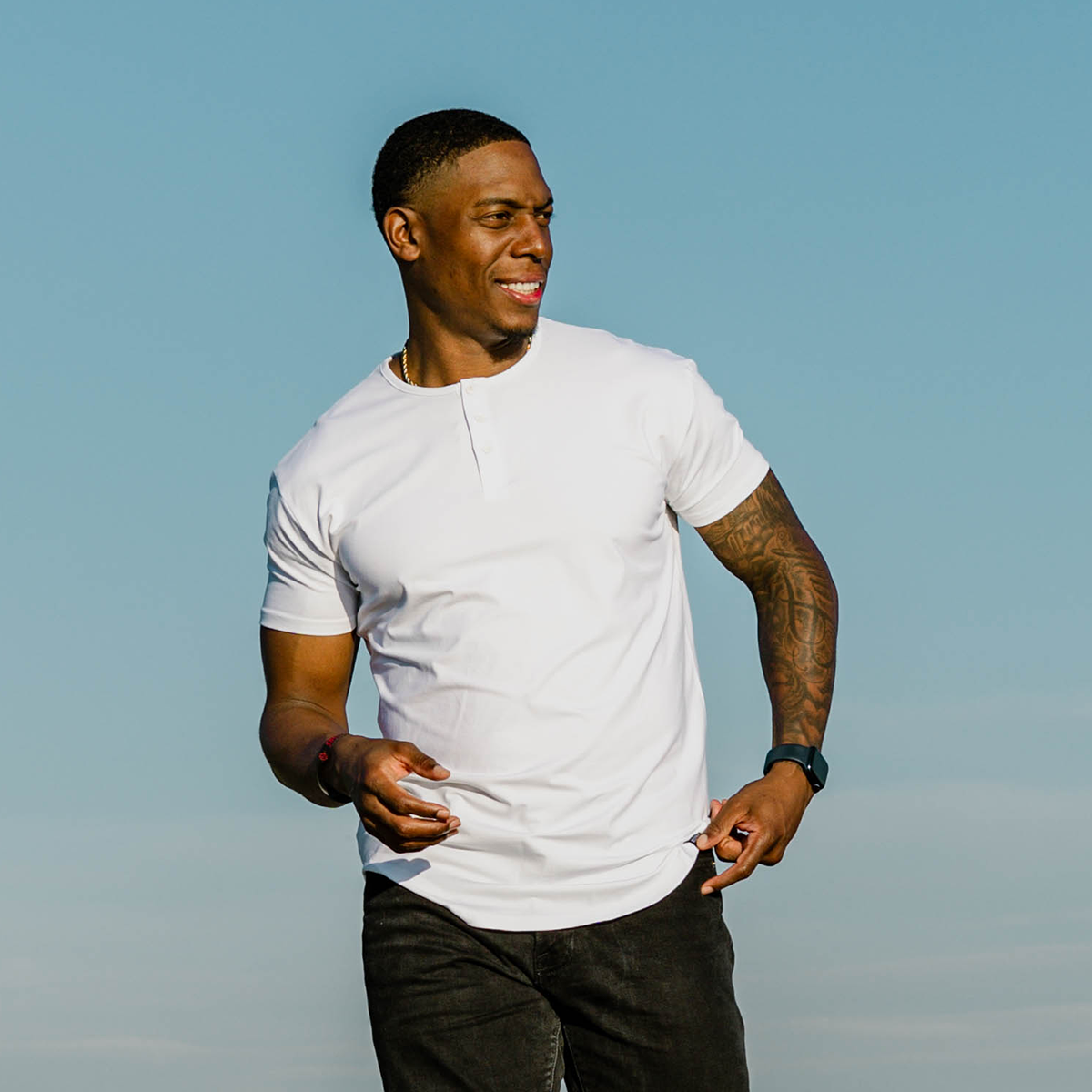 021 ESSENTIAL DROP-CUT HENLEY - WHITE