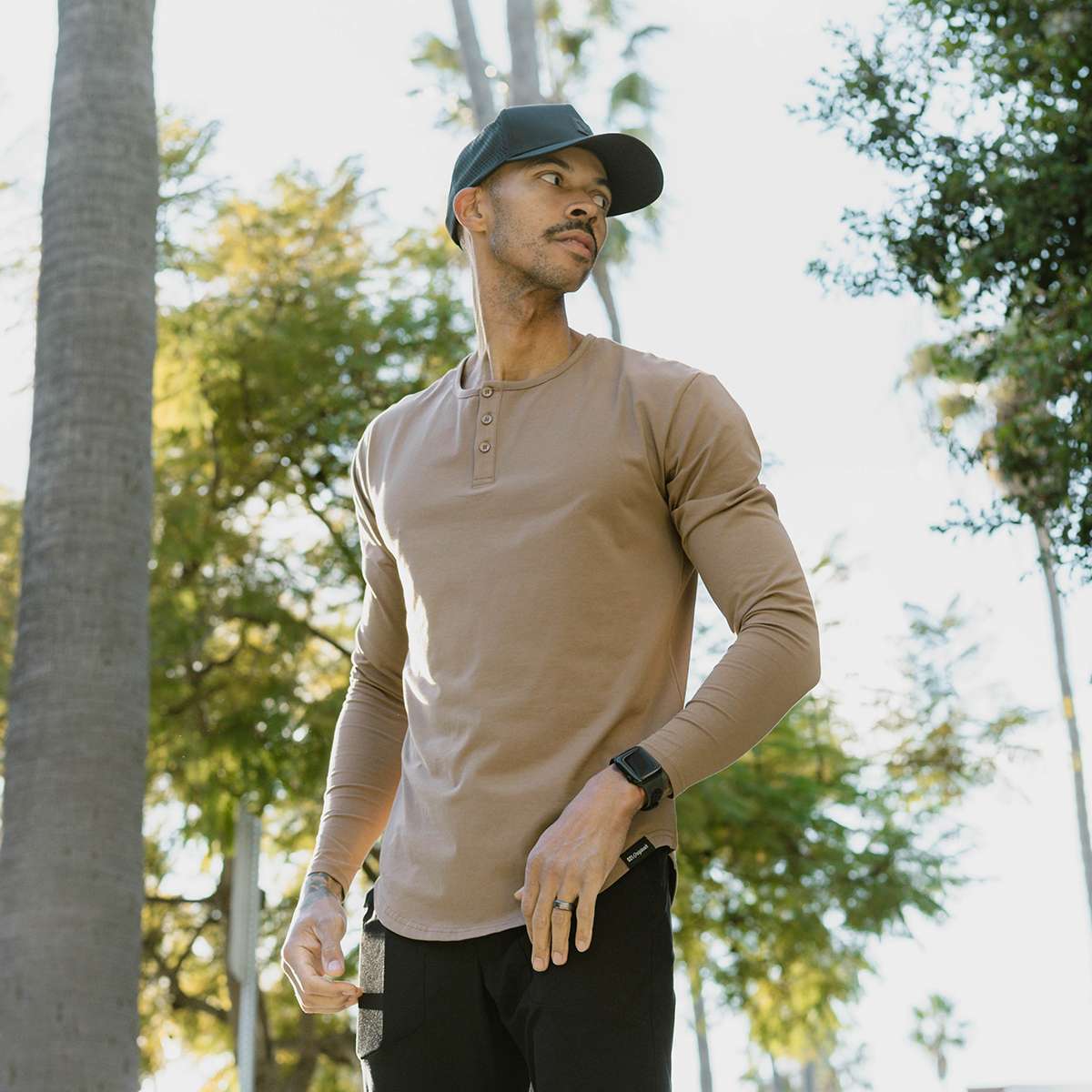 021 ESSENTIAL DROP-CUT LONG SLEEVE HENLEY - ASH