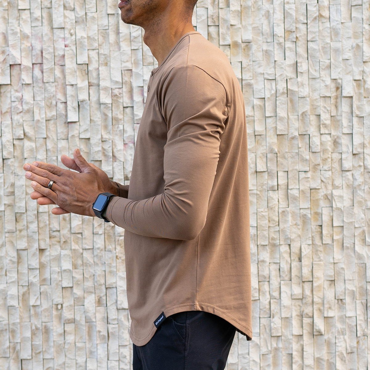 021 ESSENTIAL DROP-CUT LONG SLEEVE HENLEY - ASH
