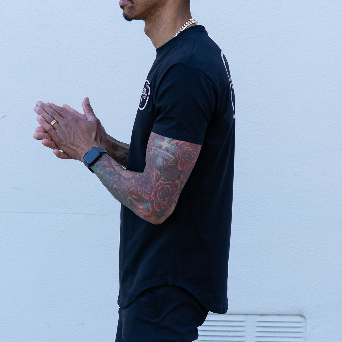 LOCAL MFG DROP-CUT T-SHIRT - BLACK