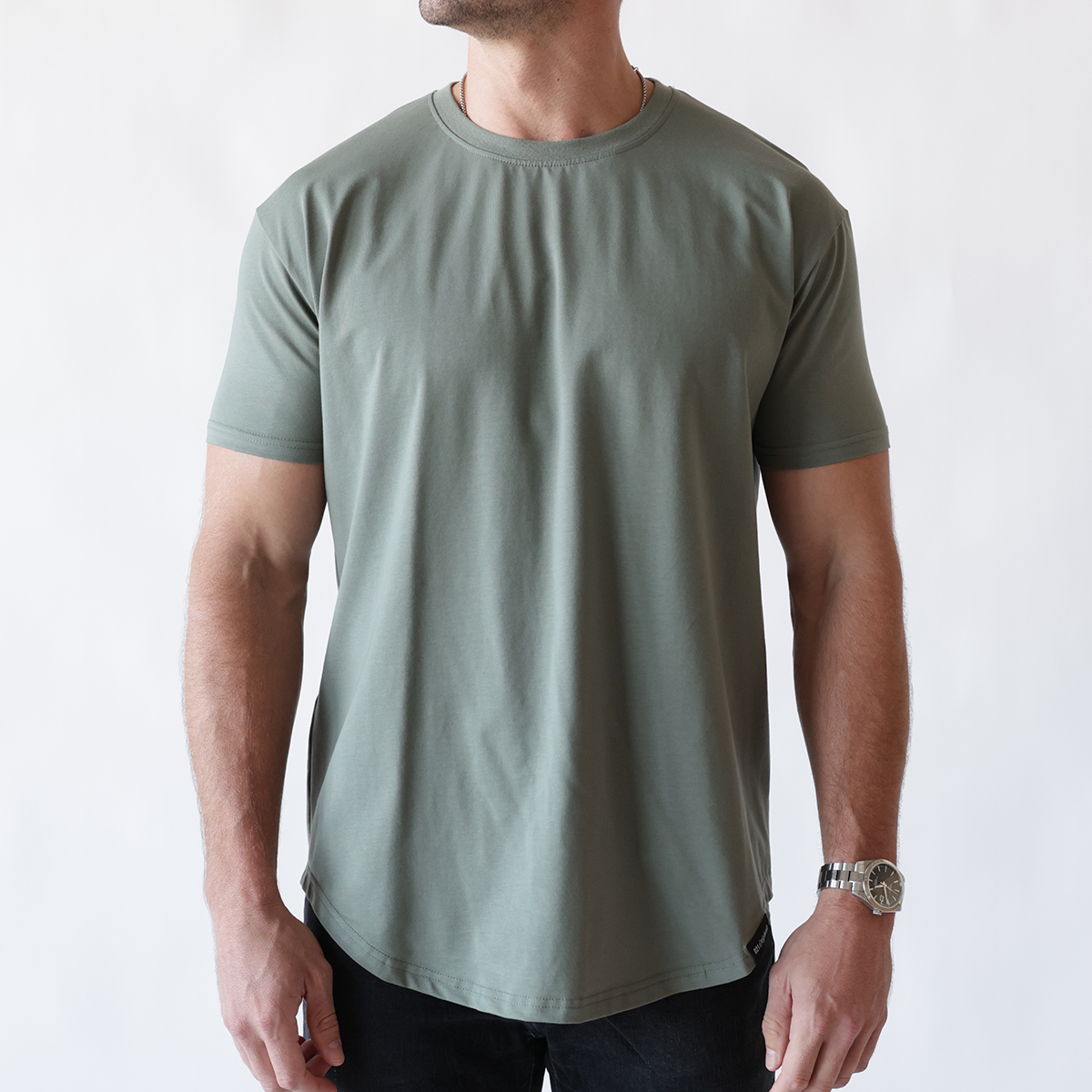 021 ESSENTIAL DROP-CUT T-SHIRT - PINE