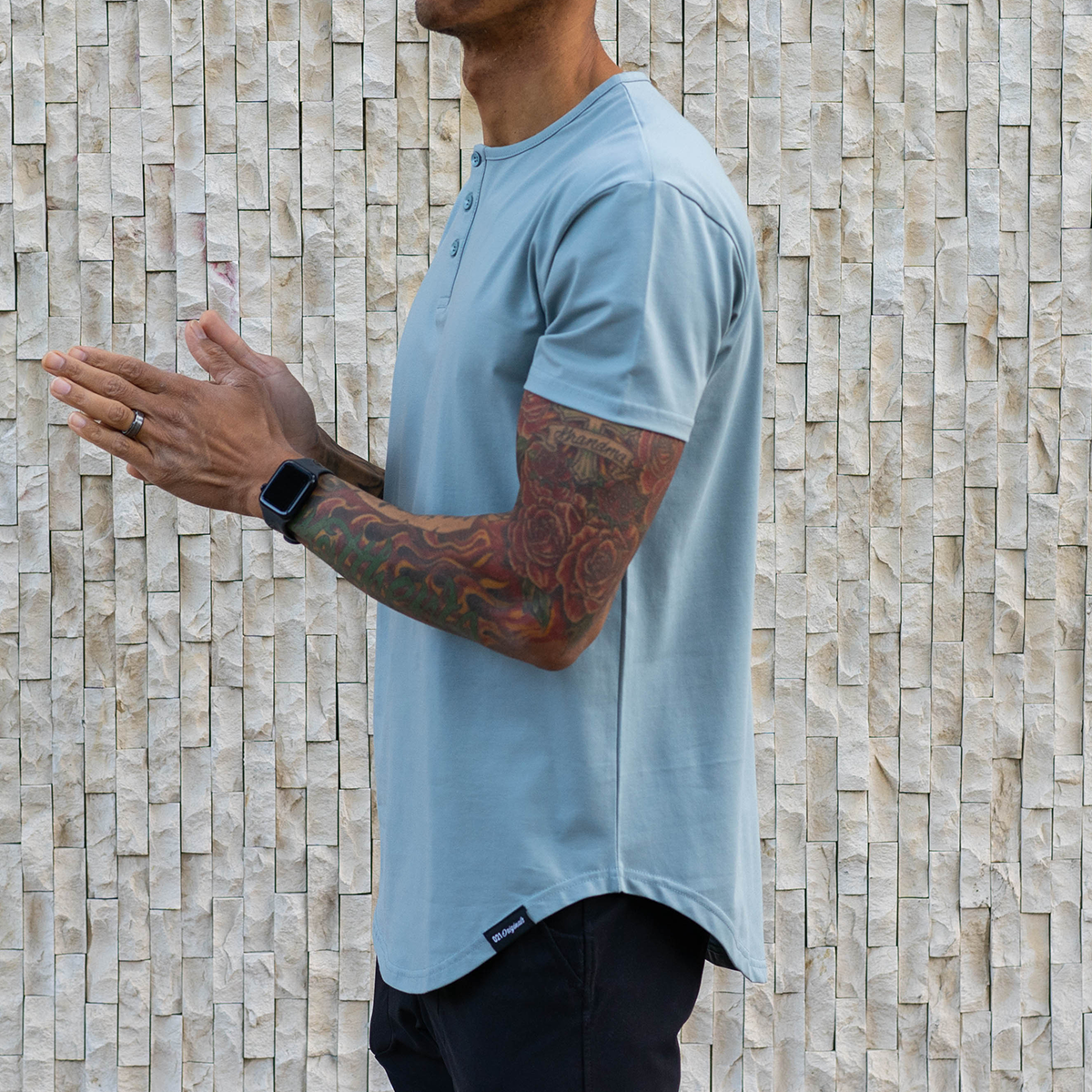 021 ESSENTIAL DROP-CUT HENLEY - STORM BLUE