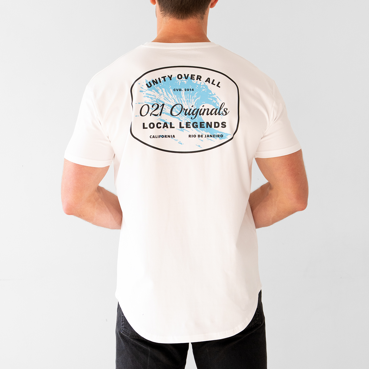 STAY WAVY DROP-CUT T-SHIRT - WHITE