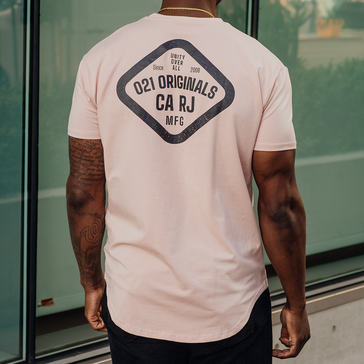 TRIFECTA DROP-CUT T-SHIRT - DUSTY ROSE