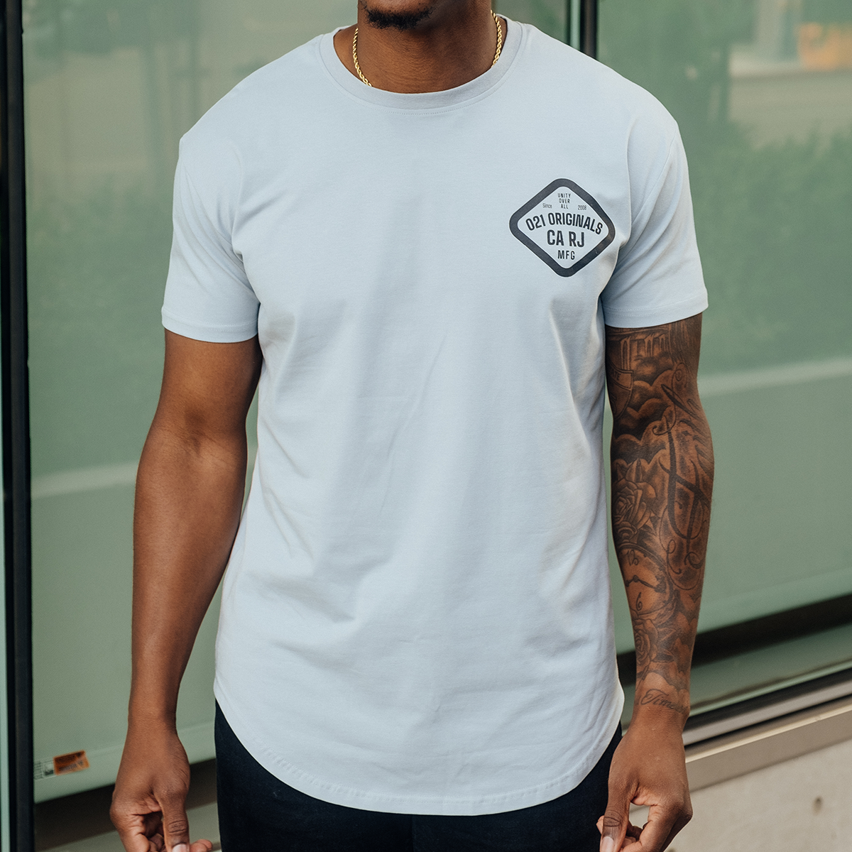 TRIFECTA DROP-CUT T-SHIRT - STORM BLUE