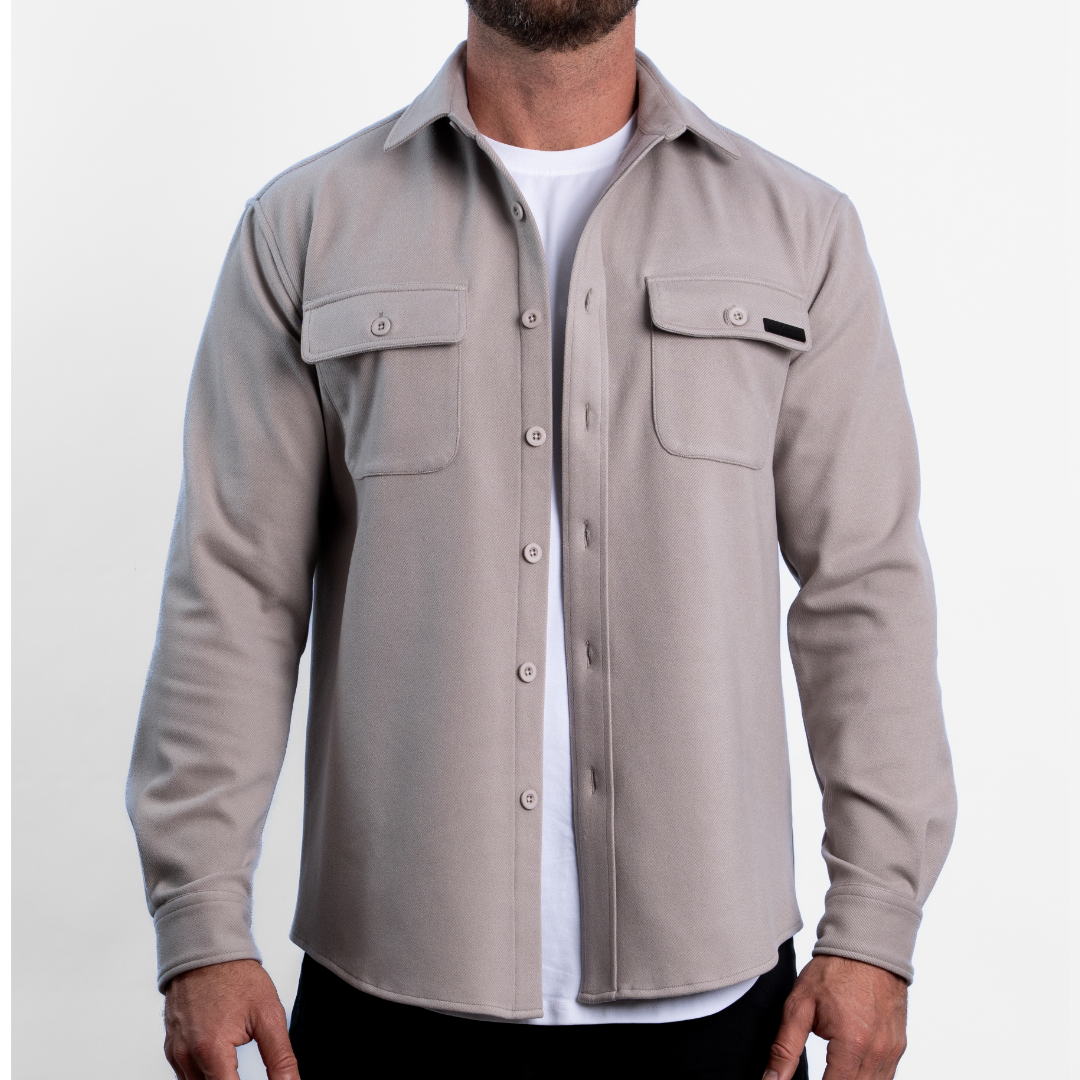 021 ESSENTIAL OVERSHIRT - CEMENT