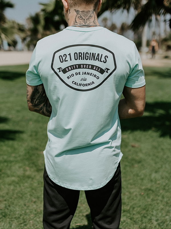 UNITY SCROLL DROP-CUT T-SHIRT - MINT