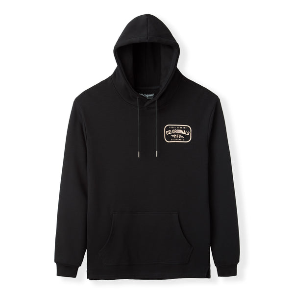 LOCAL MFG SPLIT-HEM HOODIE - BLACK
