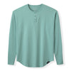021 ESSENTIAL DROP-CUT LONG SLEEVE HENLEY - SEA FOAM