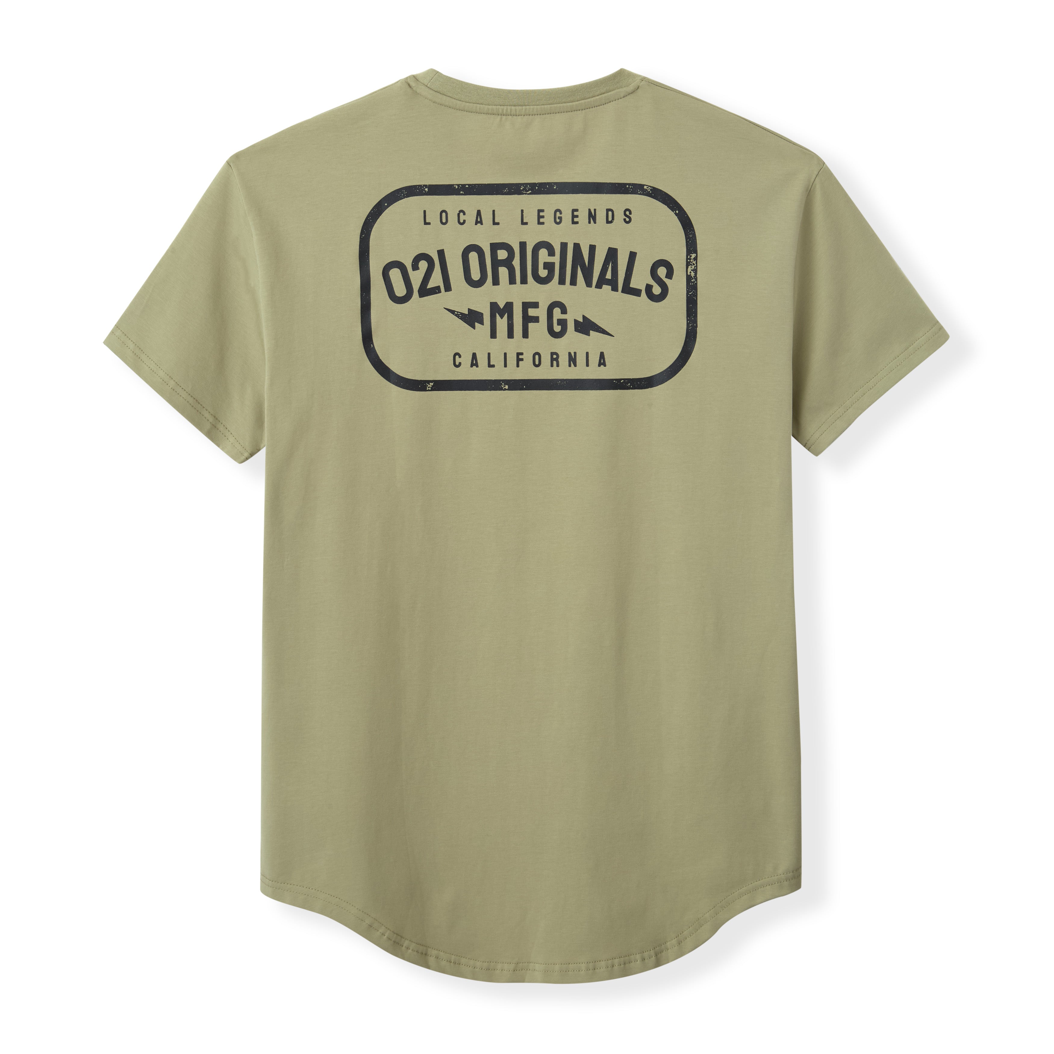 LOCAL MFG DROP-CUT T-SHIRT - OLIVE GREEN