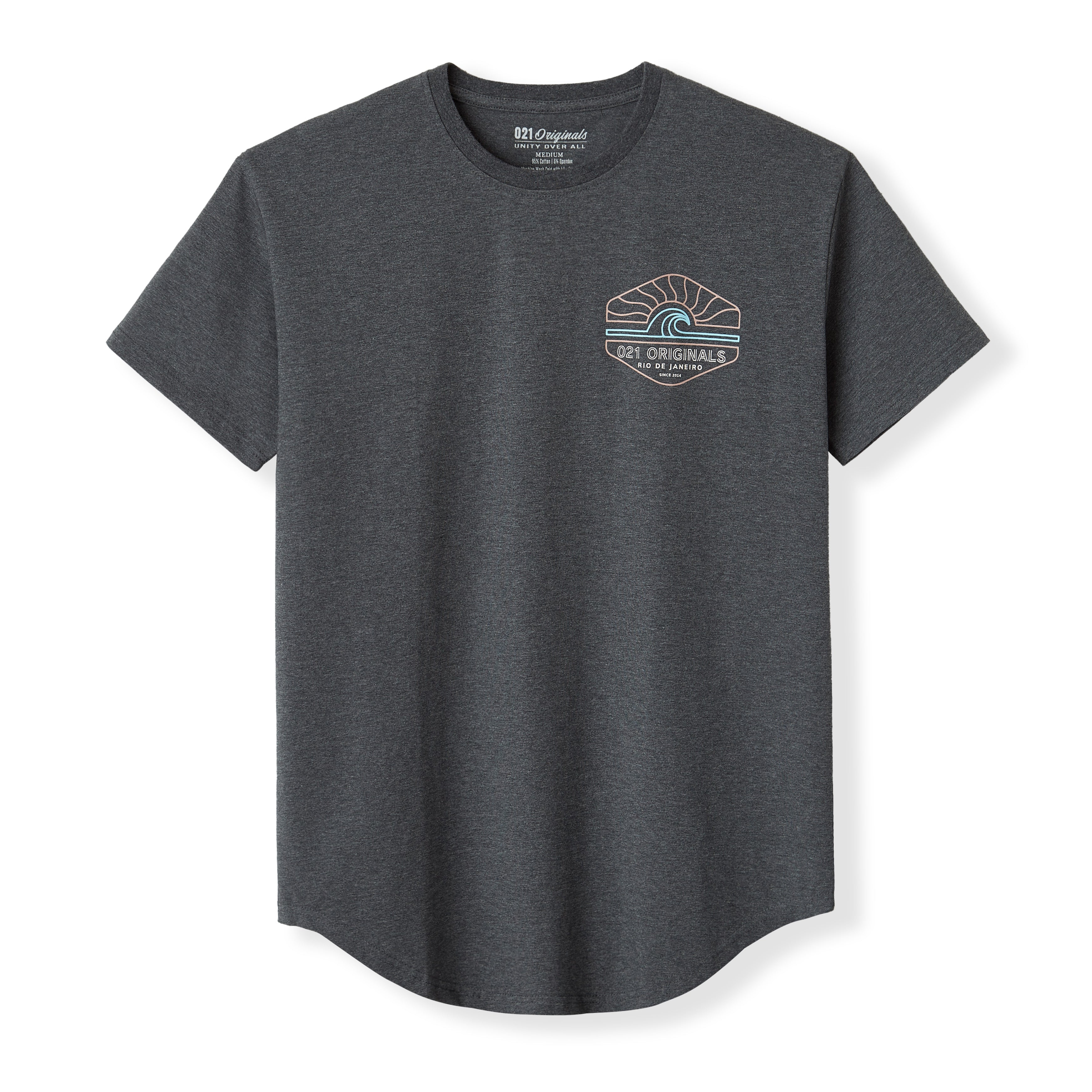 Dark Heather Drop-Cut Tee - Athletic Fit Heather T-Shirt