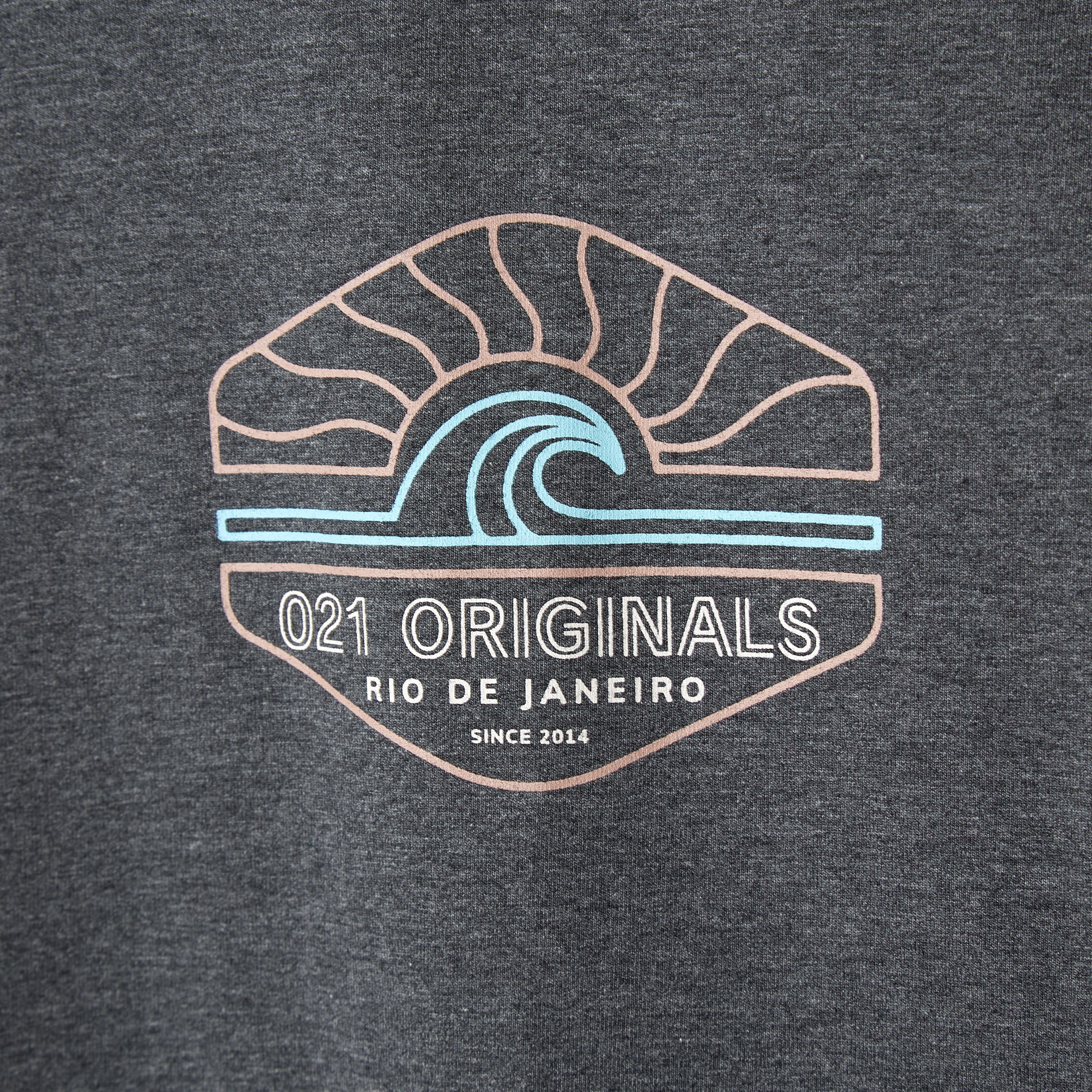 WIRE WAVE DROP-CUT T-SHIRT - DARK HEATHER