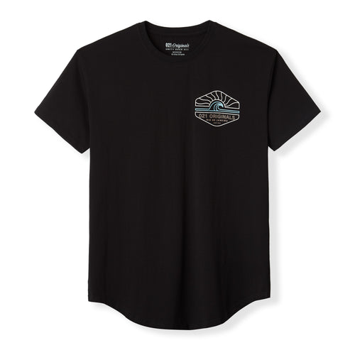 Drop-Cut T-Shirt Black - Athletic Fit Black Tee