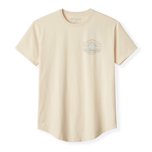 Drop-Cut T-Shirt Sand Color - Sand Beige Athletic Tee