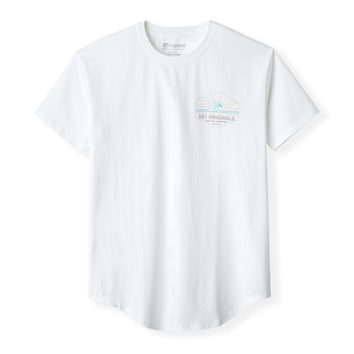 Drop-Cut T-Shirt White - Athletic Fit White Tee