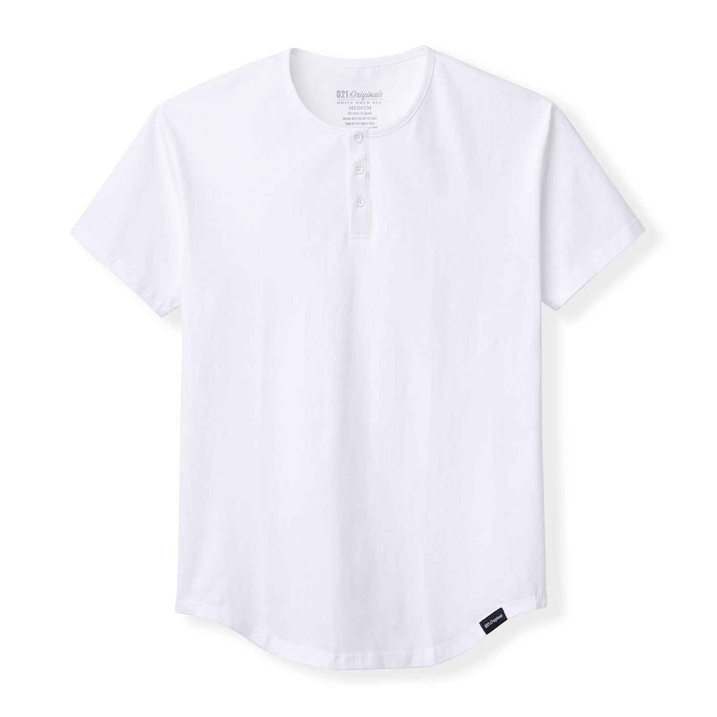 021 ESSENTIAL DROP-CUT HENLEY - WHITE