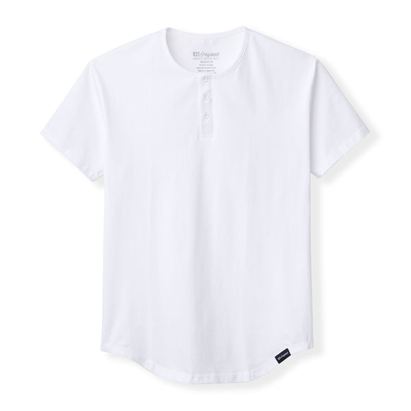 021 ESSENTIAL DROP-CUT HENLEY - WHITE