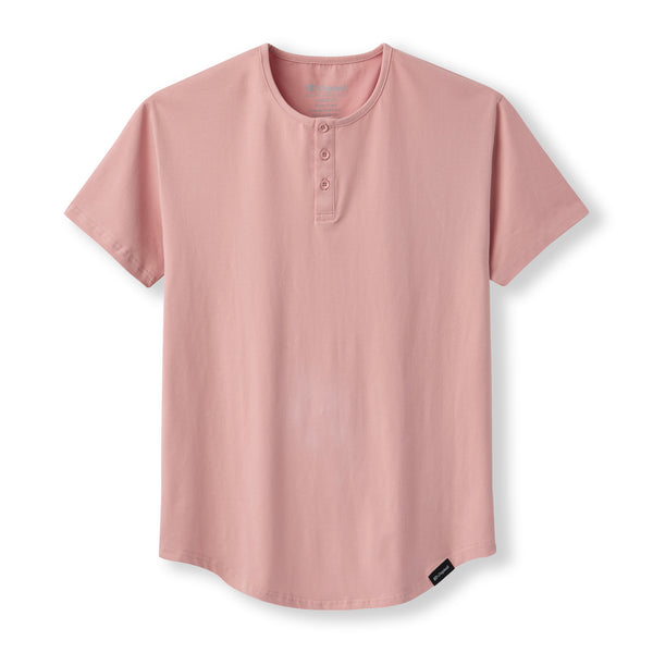 021 ESSENTIAL DROP-CUT HENLEY - DUSTY ROSE