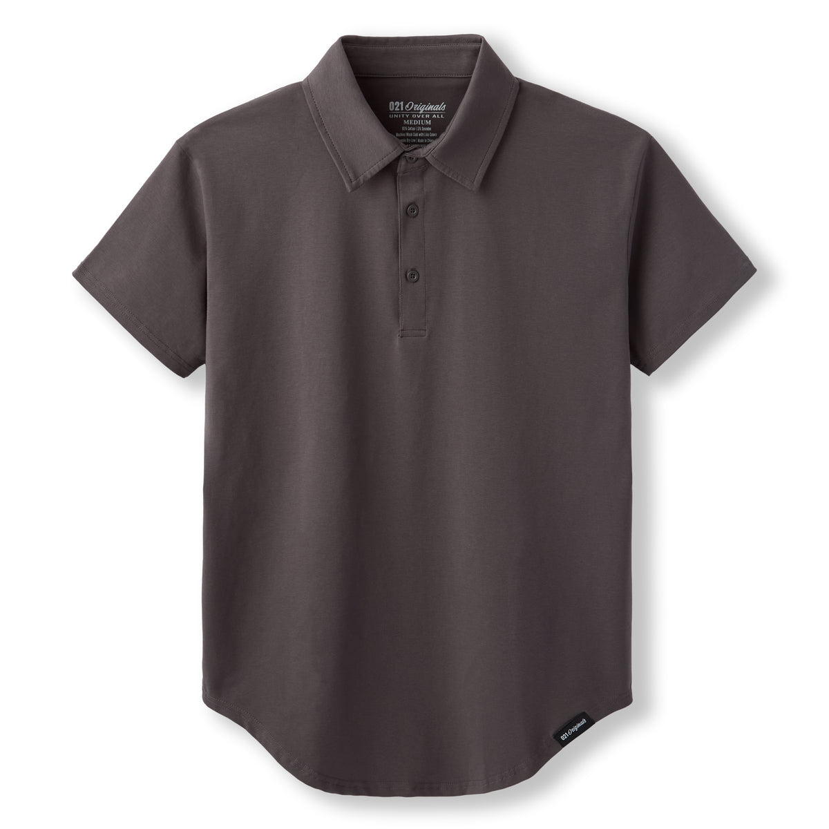 021 ESSENTIAL DROP-CUT POLO - CHARCOAL