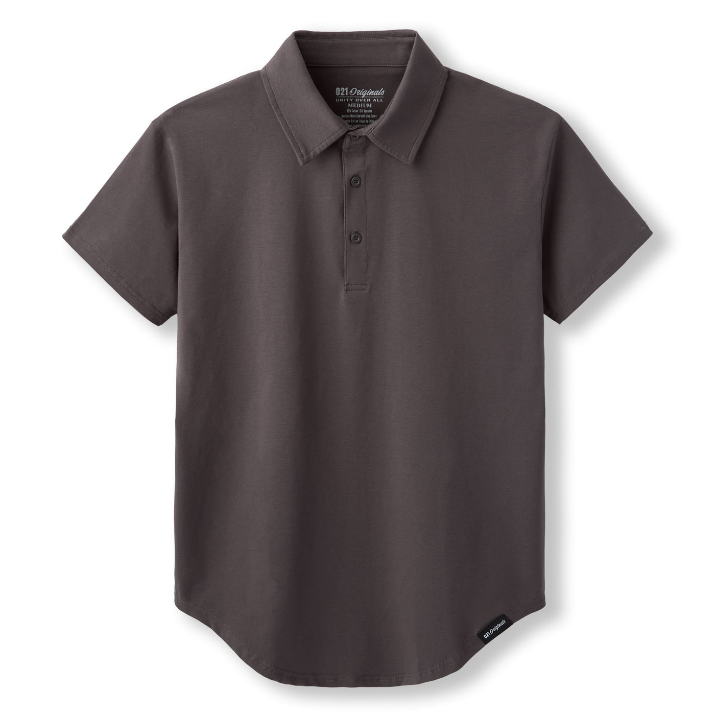 021 ESSENTIAL DROP-CUT POLO - CHARCOAL