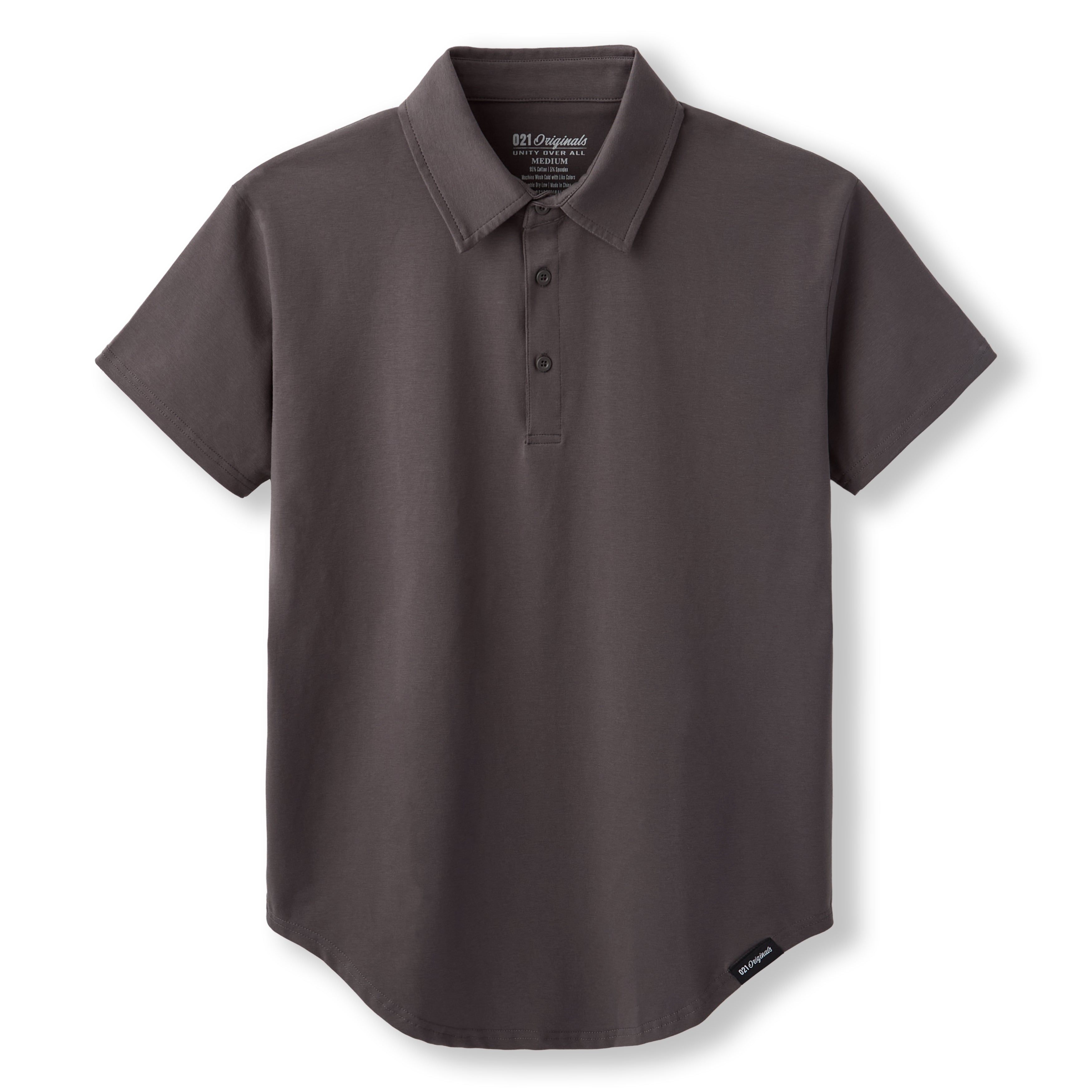 021 ESSENTIAL DROP-CUT POLO - CHARCOAL
